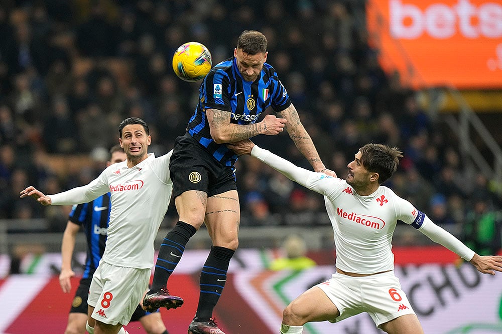 Italian soccer Serie A 2024-25 Inter Milan vs Fiorentina: Marko Arnautovic