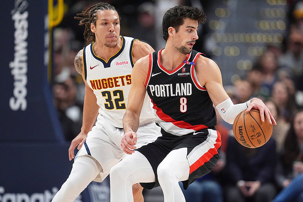 NBA Bakstball Portland Trail Blazers vs Denver Nuggets Basketball: Deni Avdija