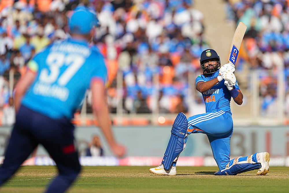 IND vs ENG 3rd ODI: India's Shreyas Iyer plays a shot - | Photo: AP/Ajit Solanki