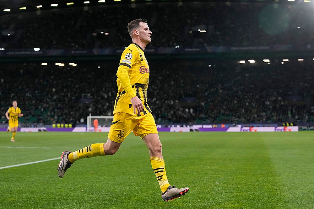 Portugal Soccer Champions League playoff first leg Sporting CP vs Borussia Dortmund:  Pascal Gross