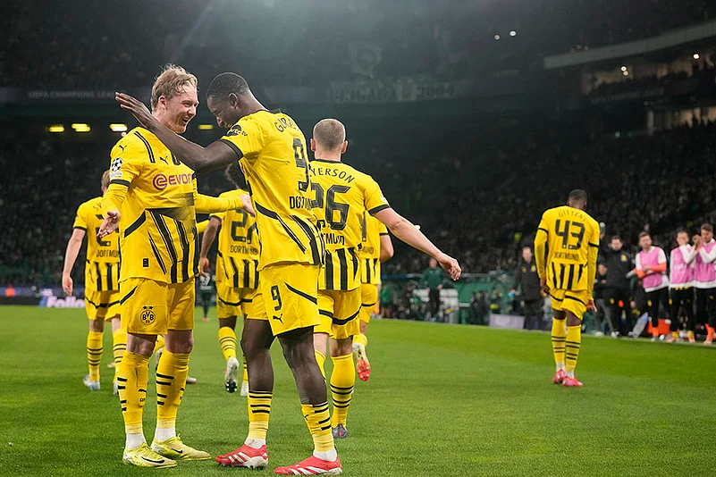 Portugal Soccer Champions League playoff first leg Sporting CP vs Borussia Dortmund: Serhou Guirassy