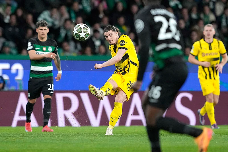 Portugal Soccer Champions League playoff first leg Sporting CP vs Borussia Dortmund: Marcel Sabitzer