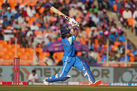 IND vs ENG 3rd ODI: India's KL Rahul plays a shot 