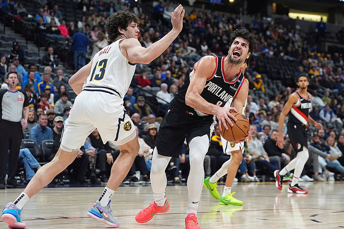 NBA Bakstball Portland Trail Blazers vs Denver Nuggets Basketball: Deni Avdija