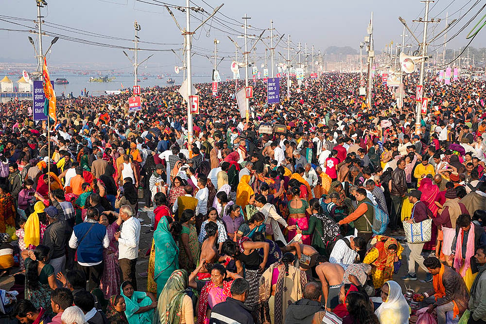Maha Kumbh Mela 2025 Maghi Purnima Shahi Snan at Triveni Sangam in Prayagraj