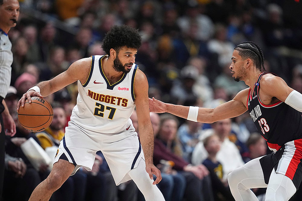 NBA Bakstball Portland Trail Blazers vs Denver Nuggets Basketball: Jamal Murray