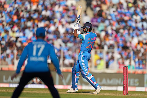 IND vs ENG 3rd ODI: India's Axar Patel plays a shot 