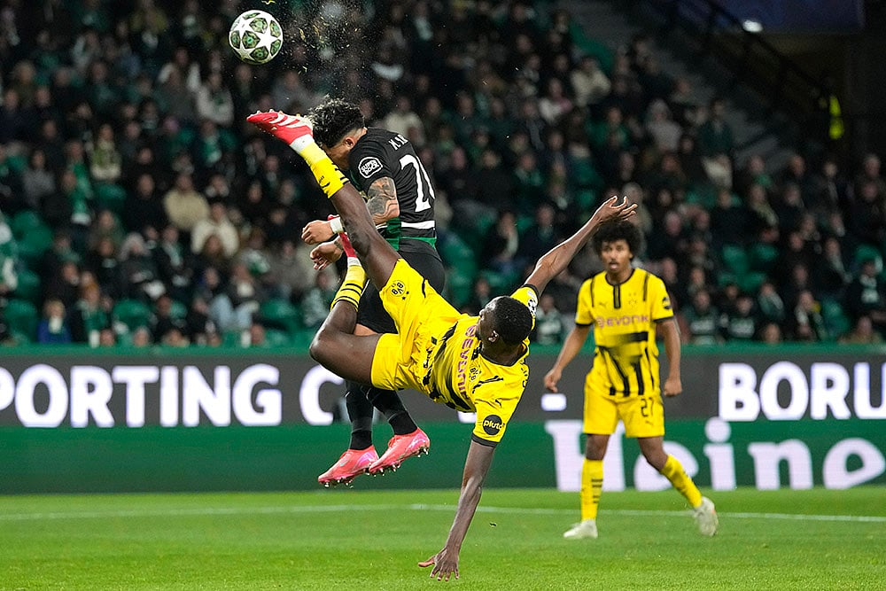 Portugal Soccer Champions League playoff first leg Sporting CP vs Borussia Dortmund: Serhou Guirassy