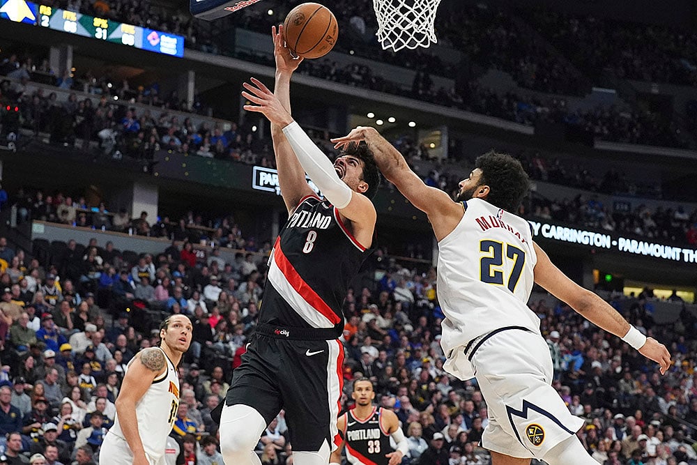 NBA Bakstball Portland Trail Blazers vs Denver Nuggets Basketball: Deni Avdija
