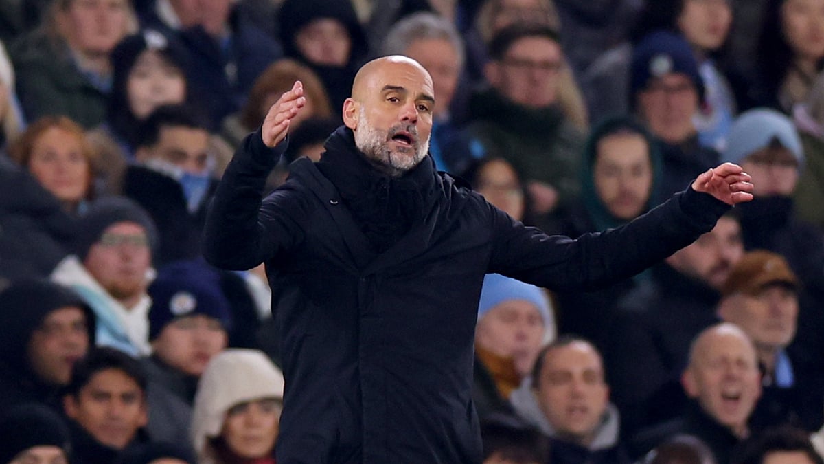 Pep Guardiola during Manchester City's defeat to Real Madrid in the Champions League