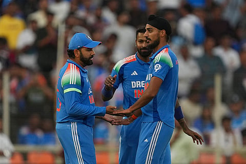IND vs ENG 3rd ODI: India's Arshdeep Singh celebrates the wicket of England's Ben Duckett