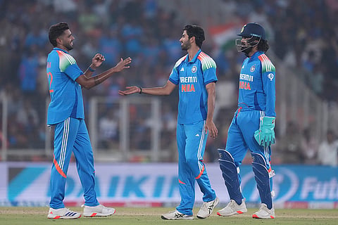 IND vs ENG 3rd ODI: India's Washington Sundar celebrates the wicket of England's Liam Livingstone 