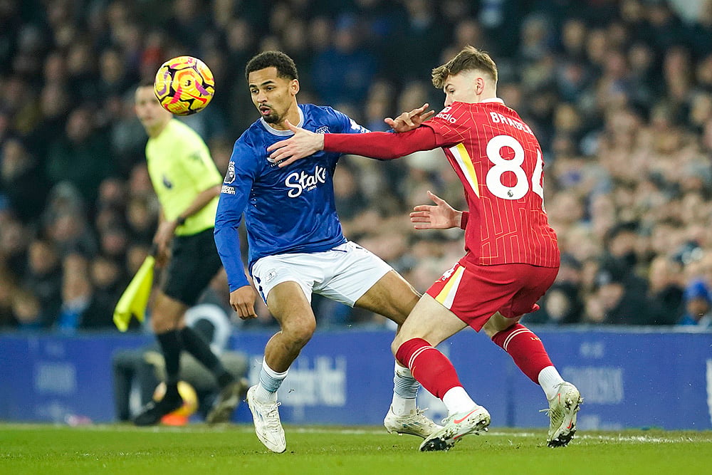 Britain Soccer English Premier League 2024-25 Everton vs Liverpool match: Iliman Ndiaye