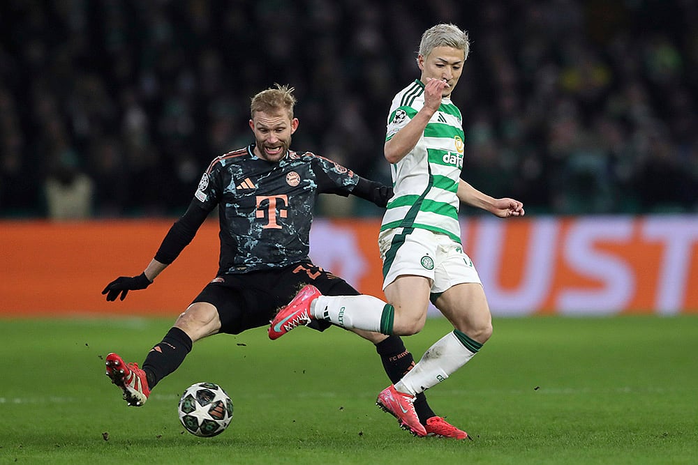 Britain Soccer Champions League playoff first leg Celtic Glasgow Vs Bayern Munich: Konrad Laimer