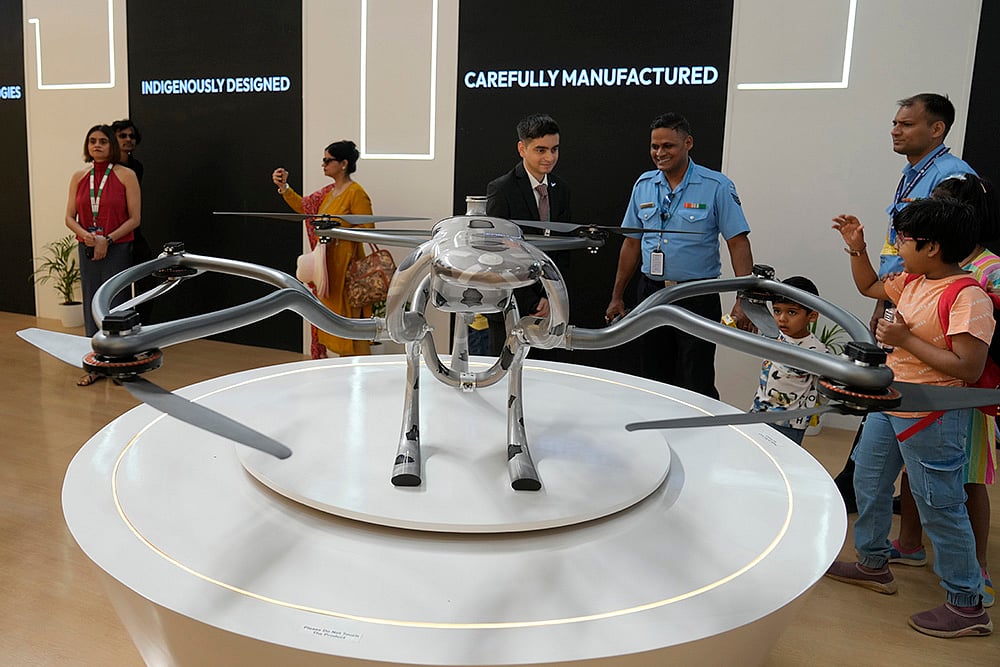 15th edition of Aero India 2025 Air Show at Yelahanka air base in Bengaluru: unmanned aerial vehicle