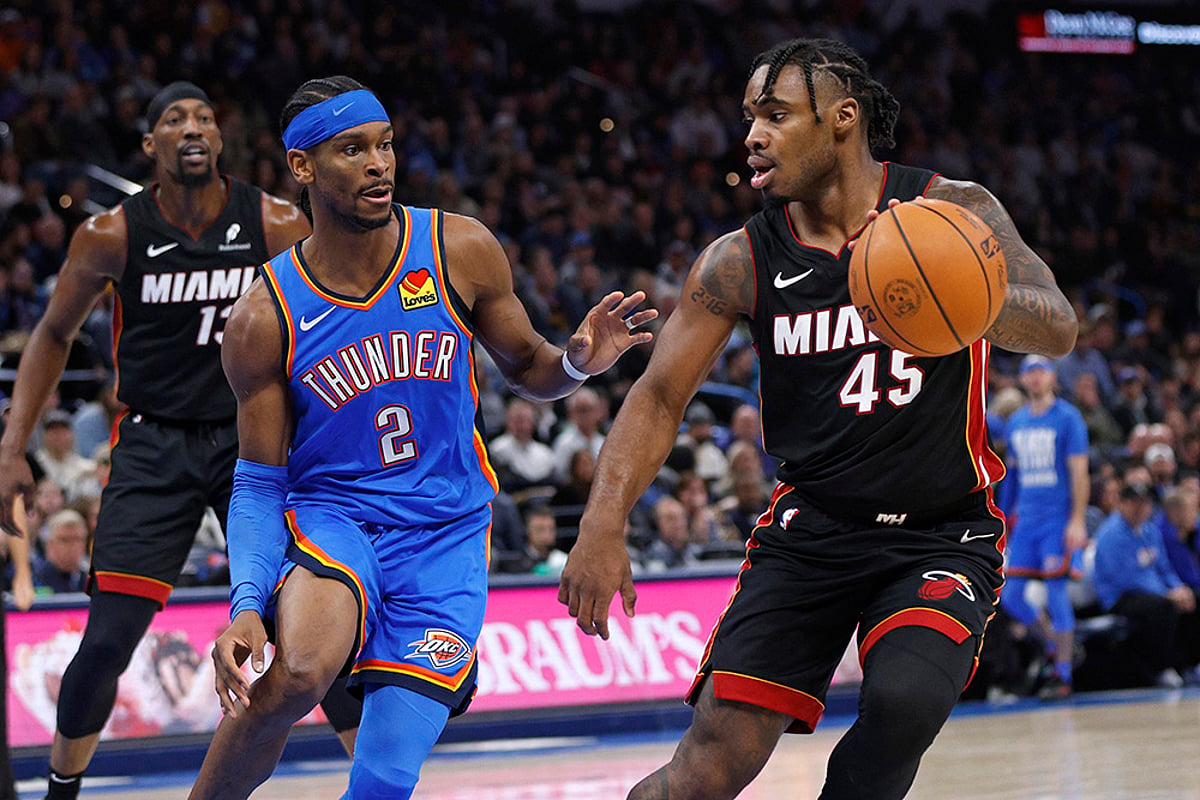 NBA basketball game 2024-25 Miami Heat vs Oklahoma City Thunder: Davion Mitchell