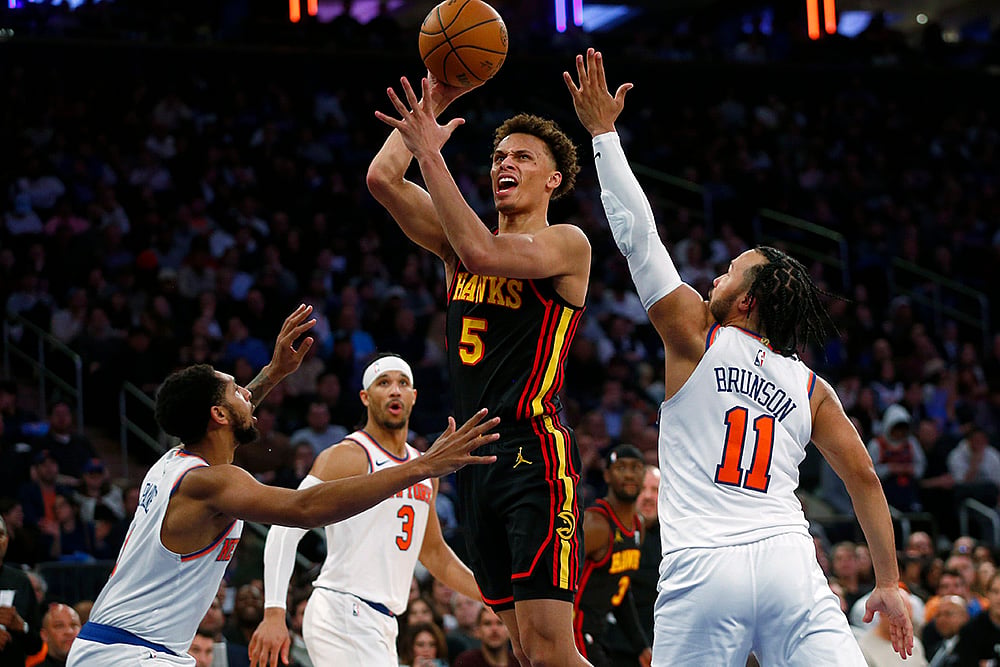 NBA basketball game 2024-25 Atlanta Hawks vs New York Knicks: Dyson Daniels