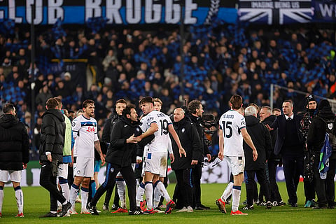Champions League playoff first leg: Atalanta players are seen after the end of the match