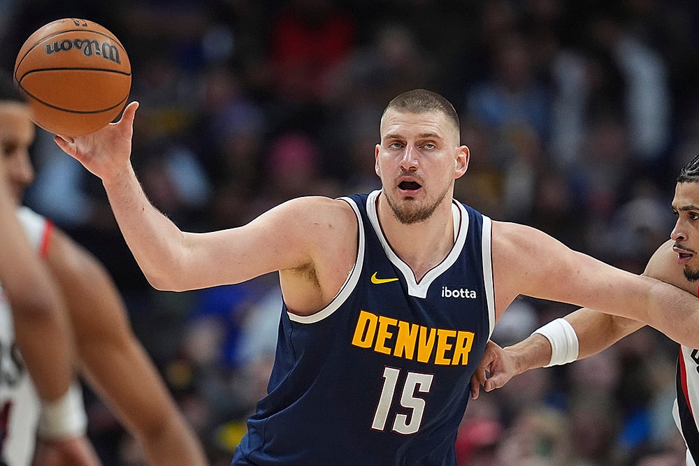 NBA basketball game 2024-25 Denver Nuggets vs Portland Trail Blazers: Nikola Jokic