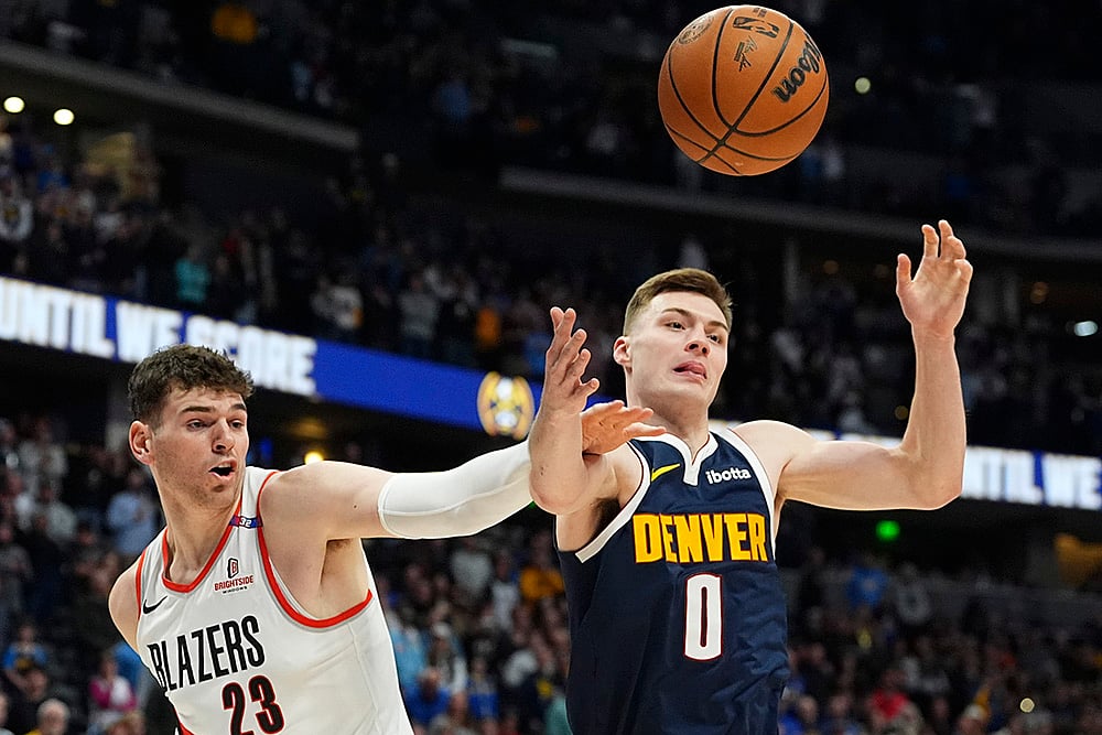 NBA basketball game 2024-25 Denver Nuggets vs Portland Trail Blazers: Christian Braun