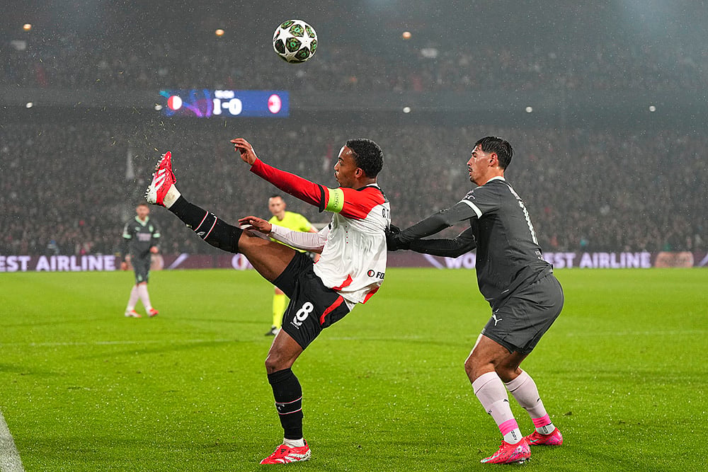 Netherlands Soccer Champions League playoff first leg Feyenoord vs AC Milan: Quinten Timber 