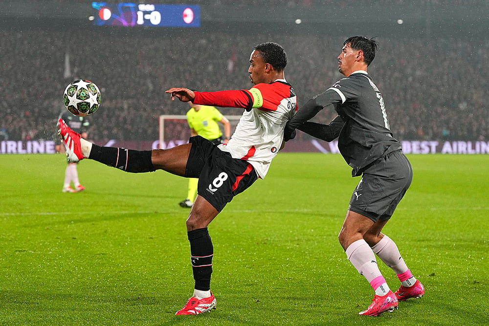 Netherlands Soccer Champions League playoff first leg Feyenoord vs AC Milan: Quinten Timber