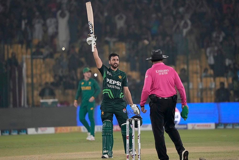 Pakistan Tri-series ODI cricket Pakistan vs South Africa match Pics: Salman Ali Agha 