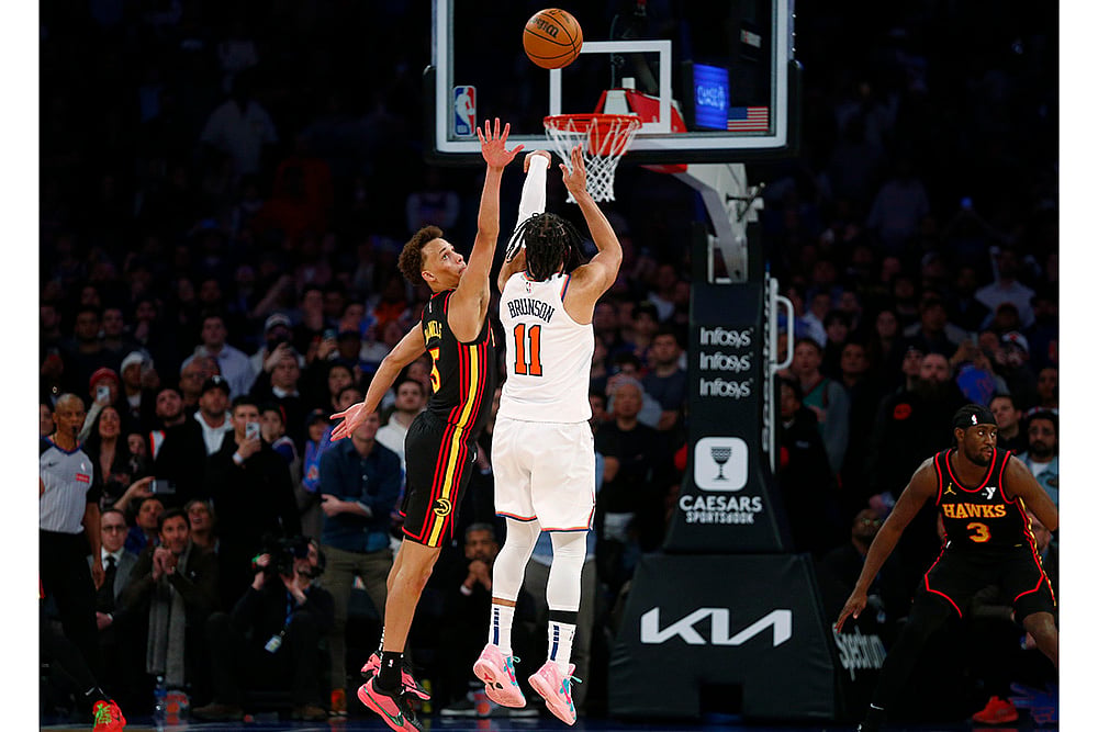 NBA basketball game 2024-25 Atlanta Hawks vs New York Knicks:  Jalen Brunson