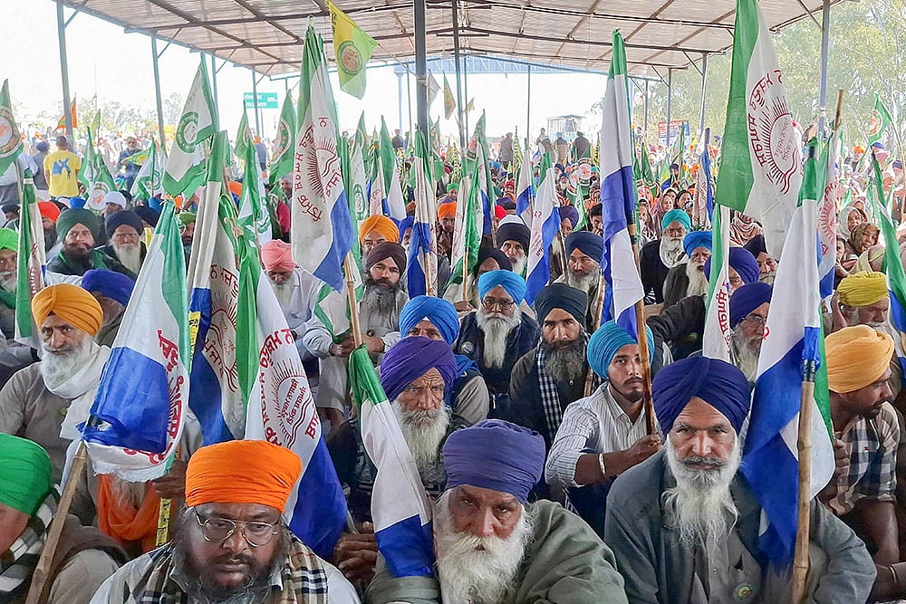 | Photo: PTI : Farmers at Shambhu border