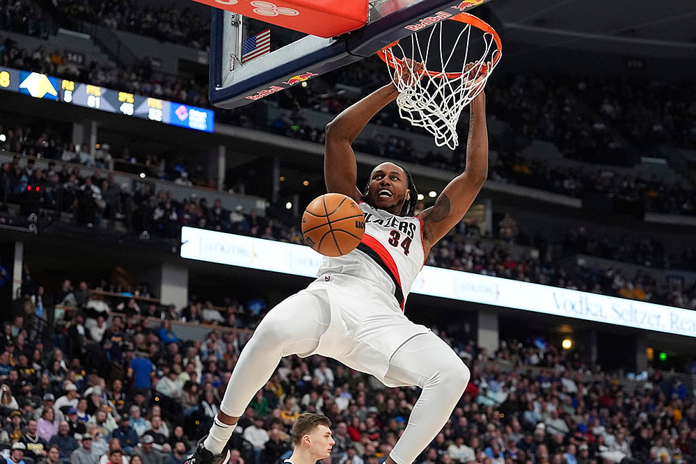 NBA basketball game 2024-25 Denver Nuggets vs Portland Trail Blazers:  Jabari Walker