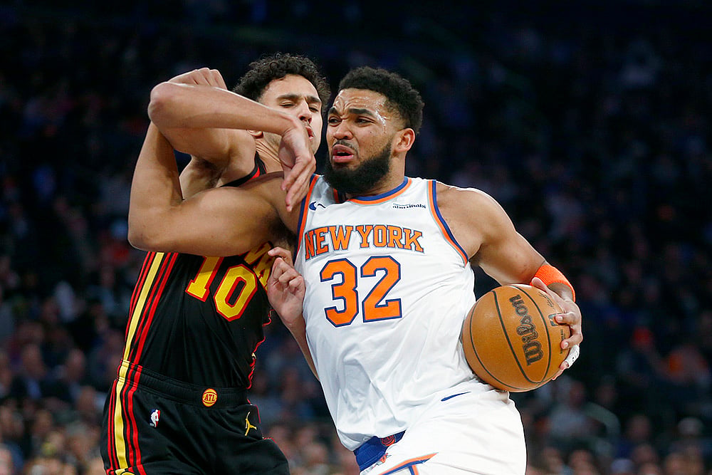 NBA basketball game 2024-25 Atlanta Hawks vs New York Knicks: Karl-Anthony Towns