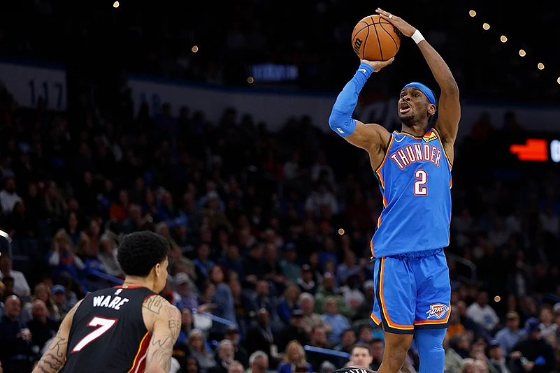 NBA basketball game 2024-25 Miami Heat vs Oklahoma City Thunder: Shai Gilgeous-Alexander