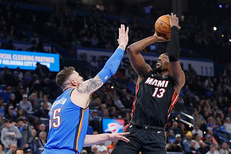 NBA basketball game 2024-25 Miami Heat vs Oklahoma City Thunder: Bam Adebayo