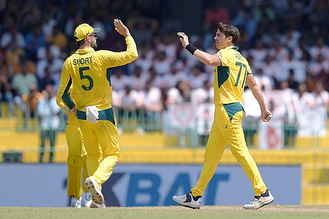 SL vs AUS 2nd ODI: Australia's Sean Abbott celebrates the wicket of Sri Lanka's Kamindu Mendis