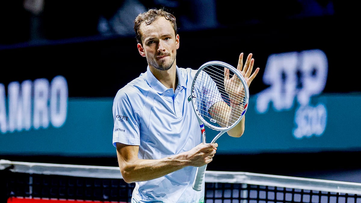 Daniil Medvedev celebrates his win over Jan-Lennard Struff