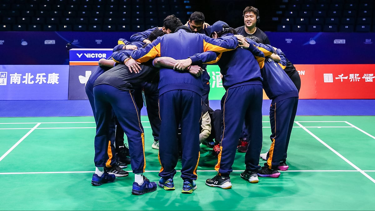 The Indian badminton team Asia Mixed Team quarter-final against Japan.