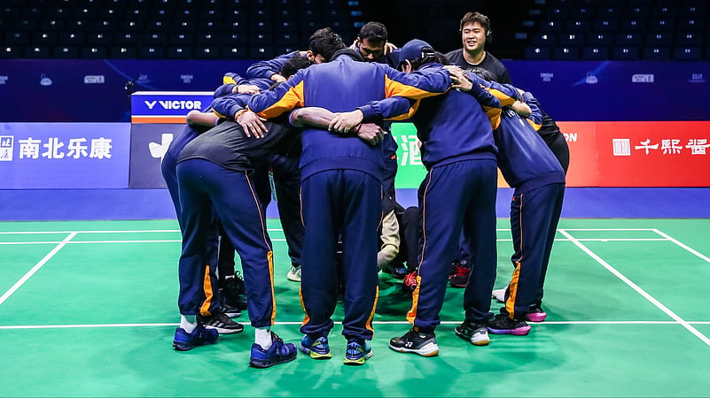The Indian badminton team Asia Mixed Team quarter-final against Japan.