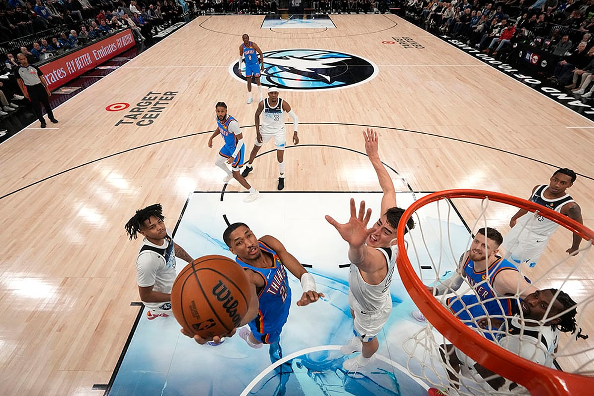 NBA Basketball game Minnesota Timberwolves vs Oklahoma City Thunder: Aaron Wiggins