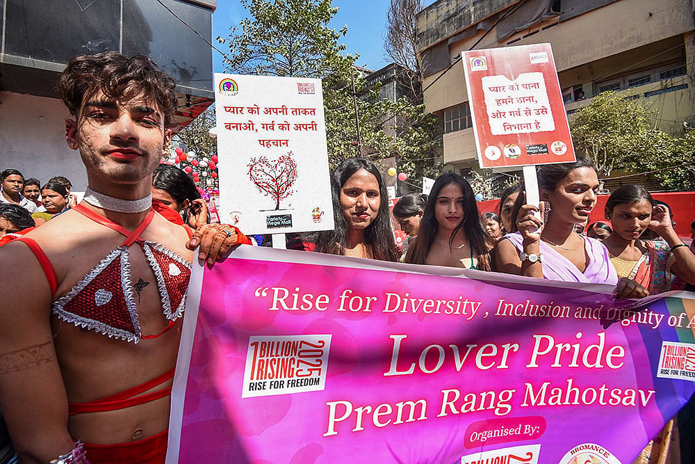 Lovers Pride Parade on Valentines Day in Patna