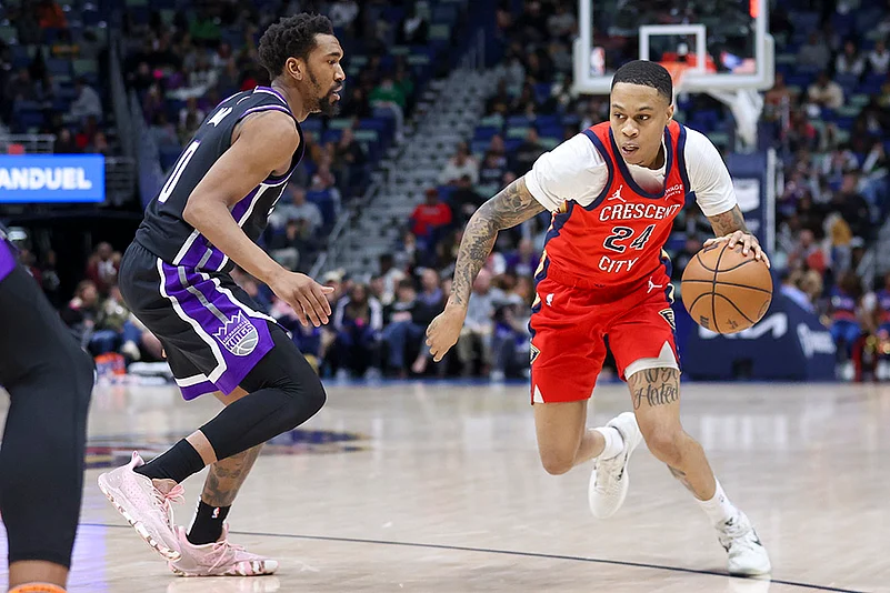 NBA Basketball game New Orleans Pelicans vs Sacramento Kings: Jordan Hawkins