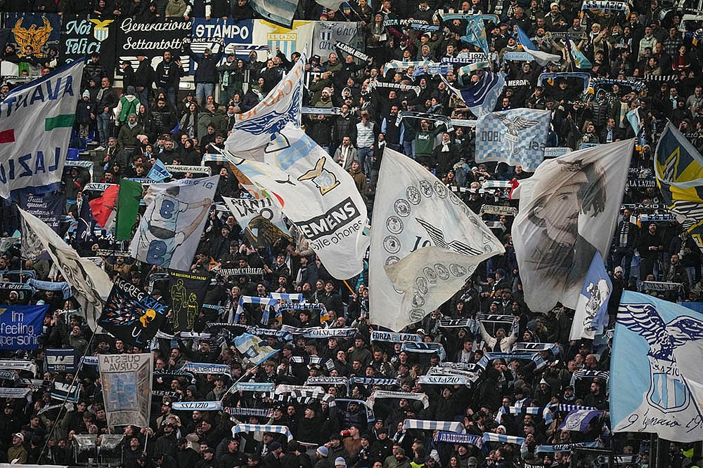 Italian soccer Serie A 2024-25 Lazio vs Napoli: Lazios fans