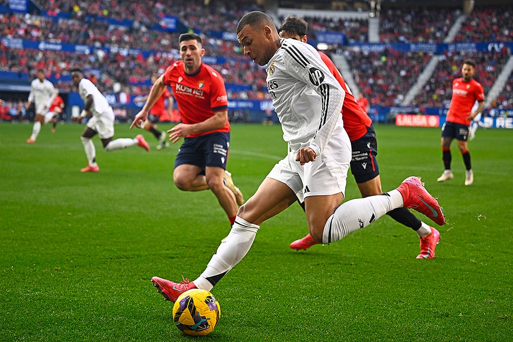 Spanish Soccer La Liga 2024-25 Osasuna vs Real Madrid: Kylian Mbappe 