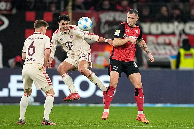 German Soccer league Bundesliga 2024-25 Bayer Leverkusen vs Bayern Munich: Aleksandar Pavlovic