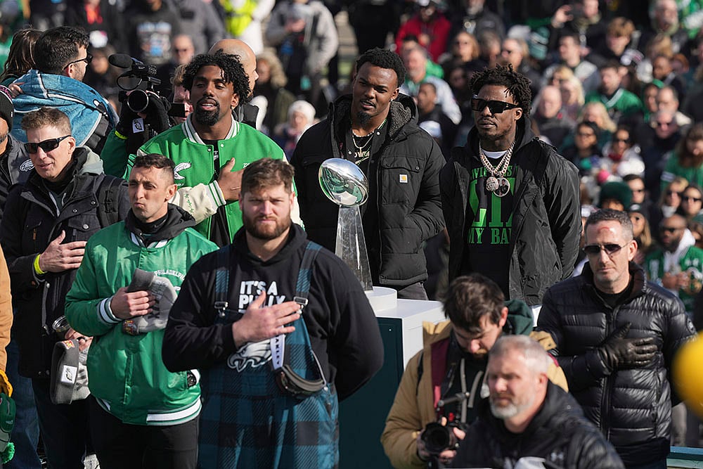 American Football NFL 2024-25 Super Bowl LIX Champions Philadelphia Eagles Parade Lombardi trophy