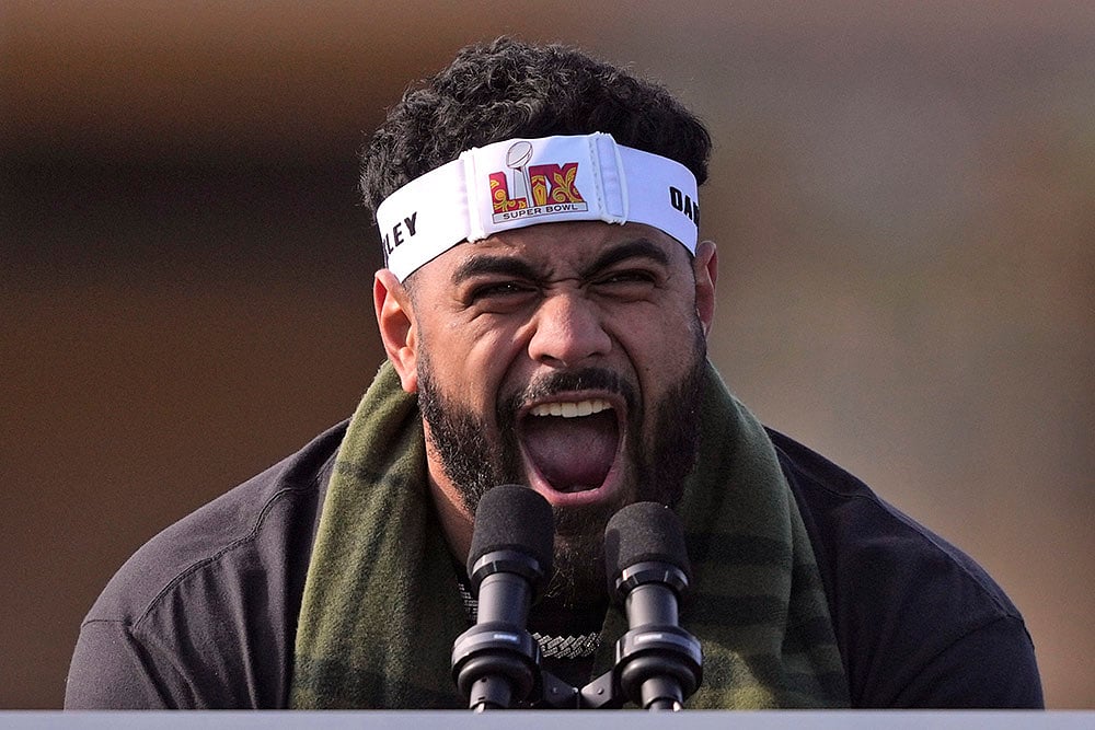 American Football NFL 2024-25 Super Bowl LIX Champions Philadelphia Eagles Parade Jordan Mailata