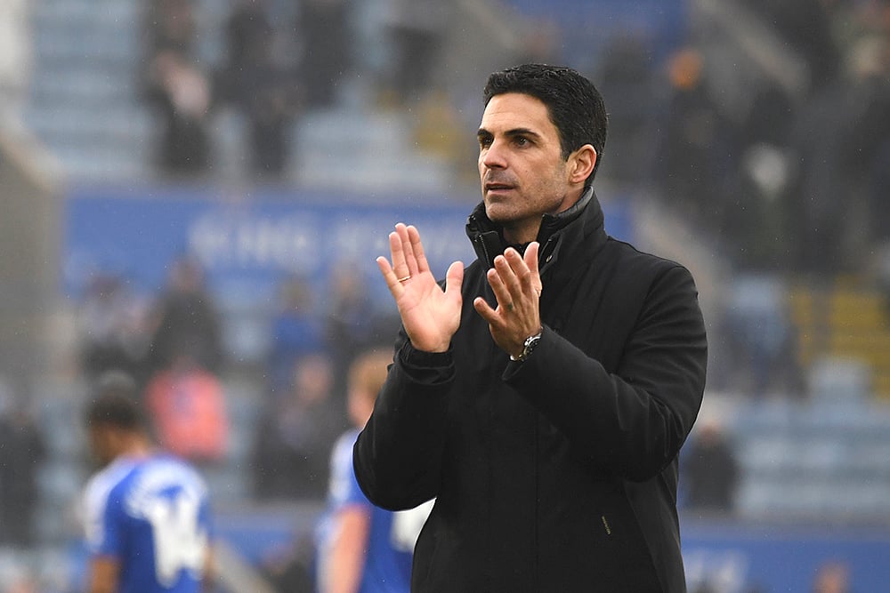 Britain Soccer Premier League 2024-25 Leicester City Vs Arsenal: Mikel Arteta