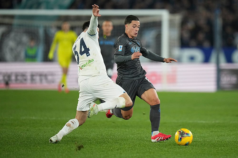 Italian soccer Serie A 2024-25 Lazio vs Napoli: Giacomo Raspadori