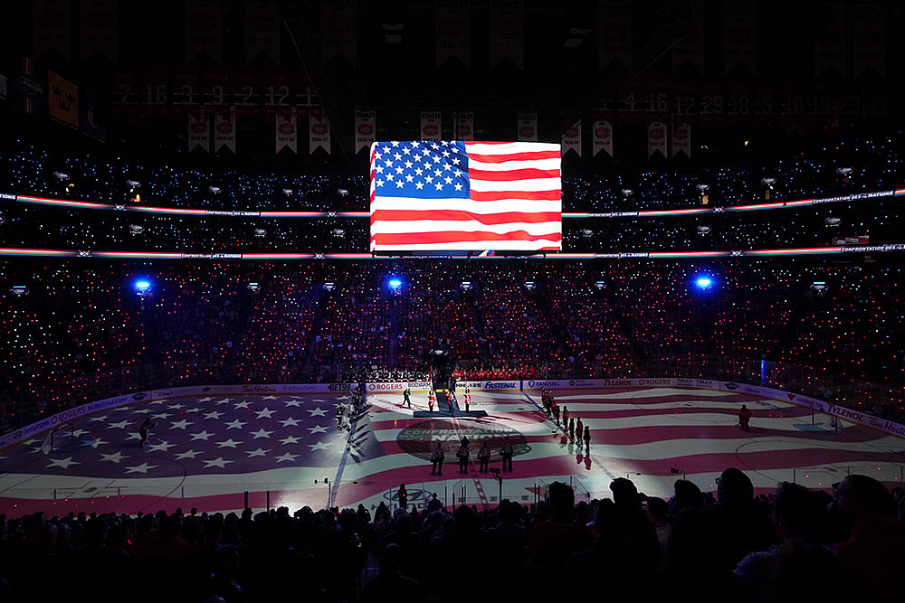 First period of 4 Nations Face-Off Ice hockey game USA Vs Canada: 