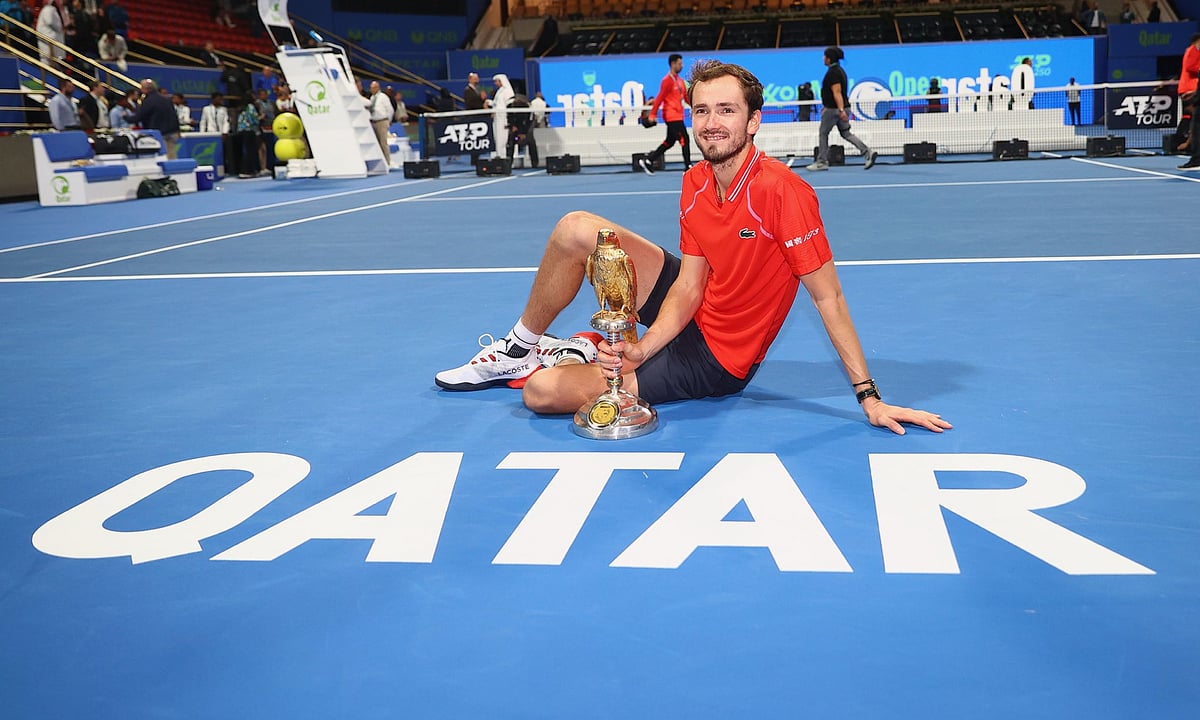 X | Qatar Open :  Daniil Medvedev, winner of Qatar Open 2023 title. 