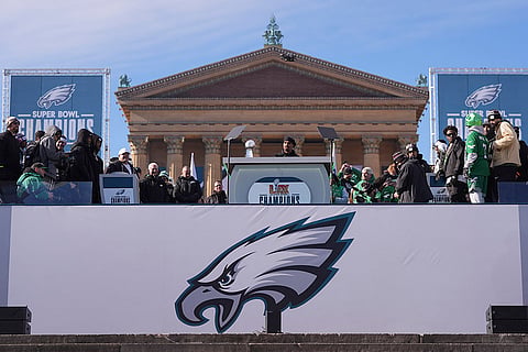 Super Bowl Eagles Parade: Philadelphia Eagles quarterback Jalen Hurts speaks